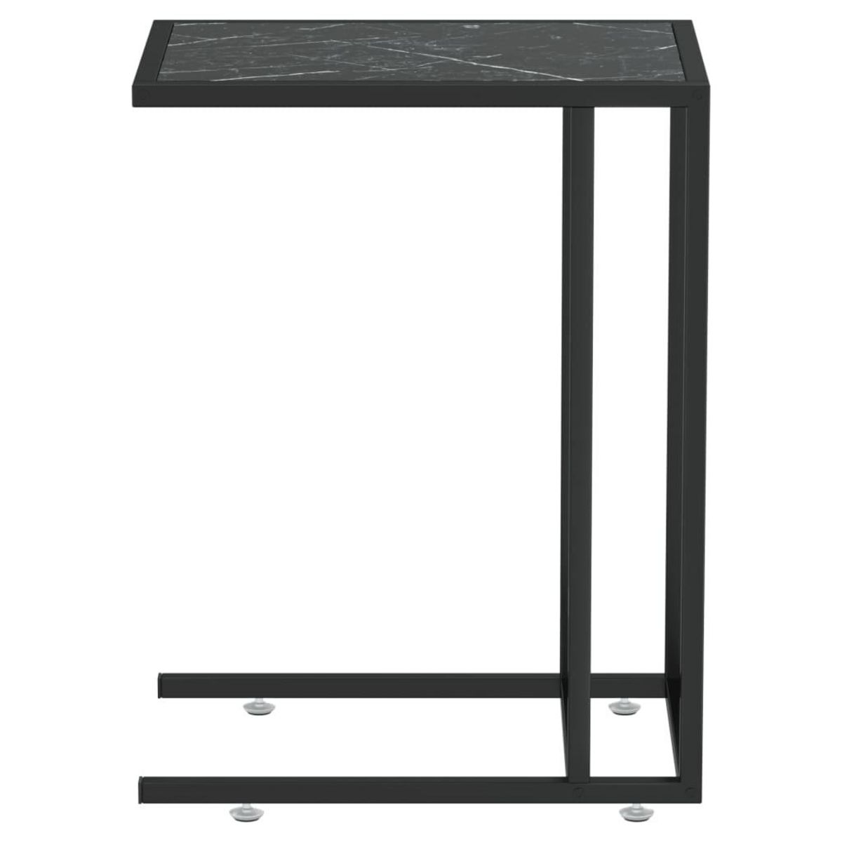 VIDAXL Table d'appoint ordinateur Marbre noir 50x35x65 cm Verre trempe
