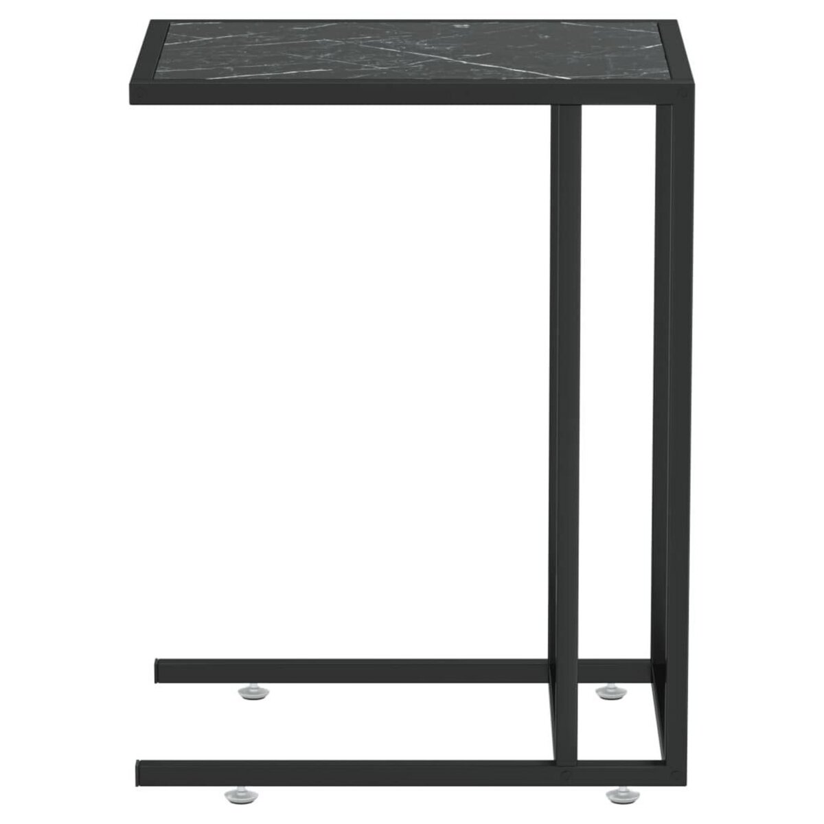VIDAXL Table d'appoint ordinateur Marbre noir 50x35x65 cm Verre trempe