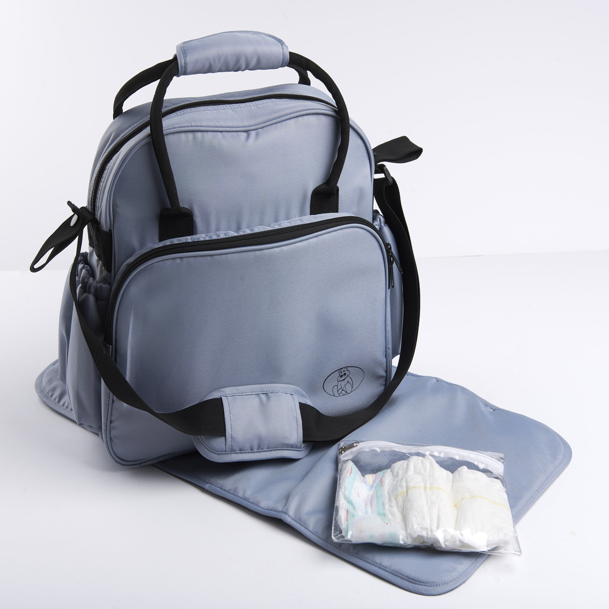 AUCHAN BABY Sac à langer Ylouna Gris-noir
