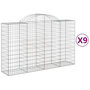 Voir la diapositive 2 : VIDAXL Paniers a gabions arques 9 pcs 200x50x120/140 cm Fer galvanise