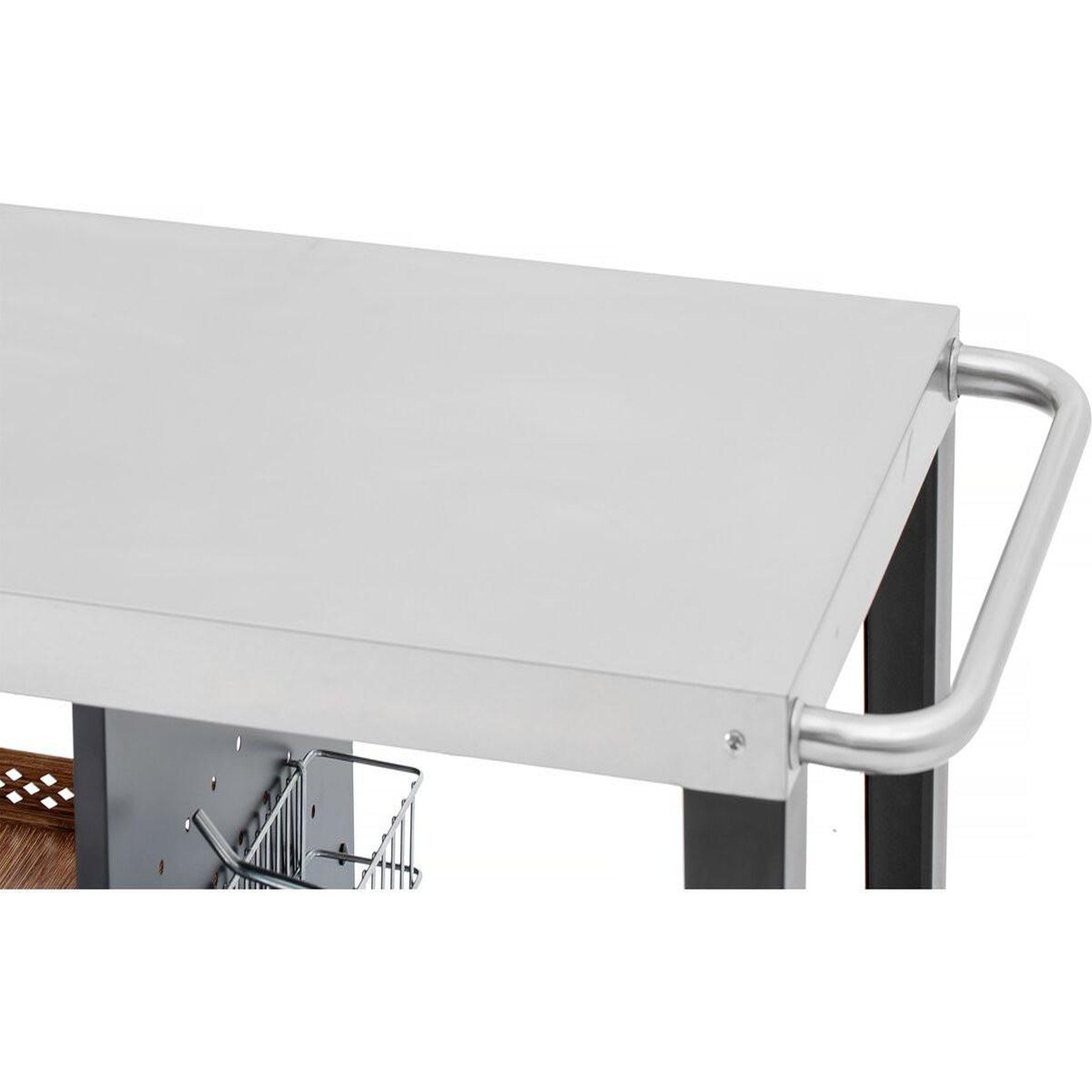 Voir la diapositive 4 : Habitat et Jardin Desserte de barbecue en métal  gelia  - 117 x 59 x 80 cm - noir