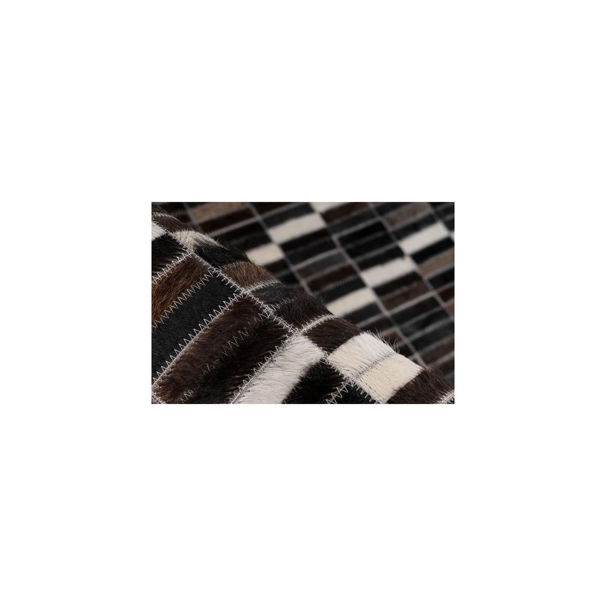 Voir la diapositive 3 : Paris Prix Tapis fait main en cuir  lavin  noir & blanc