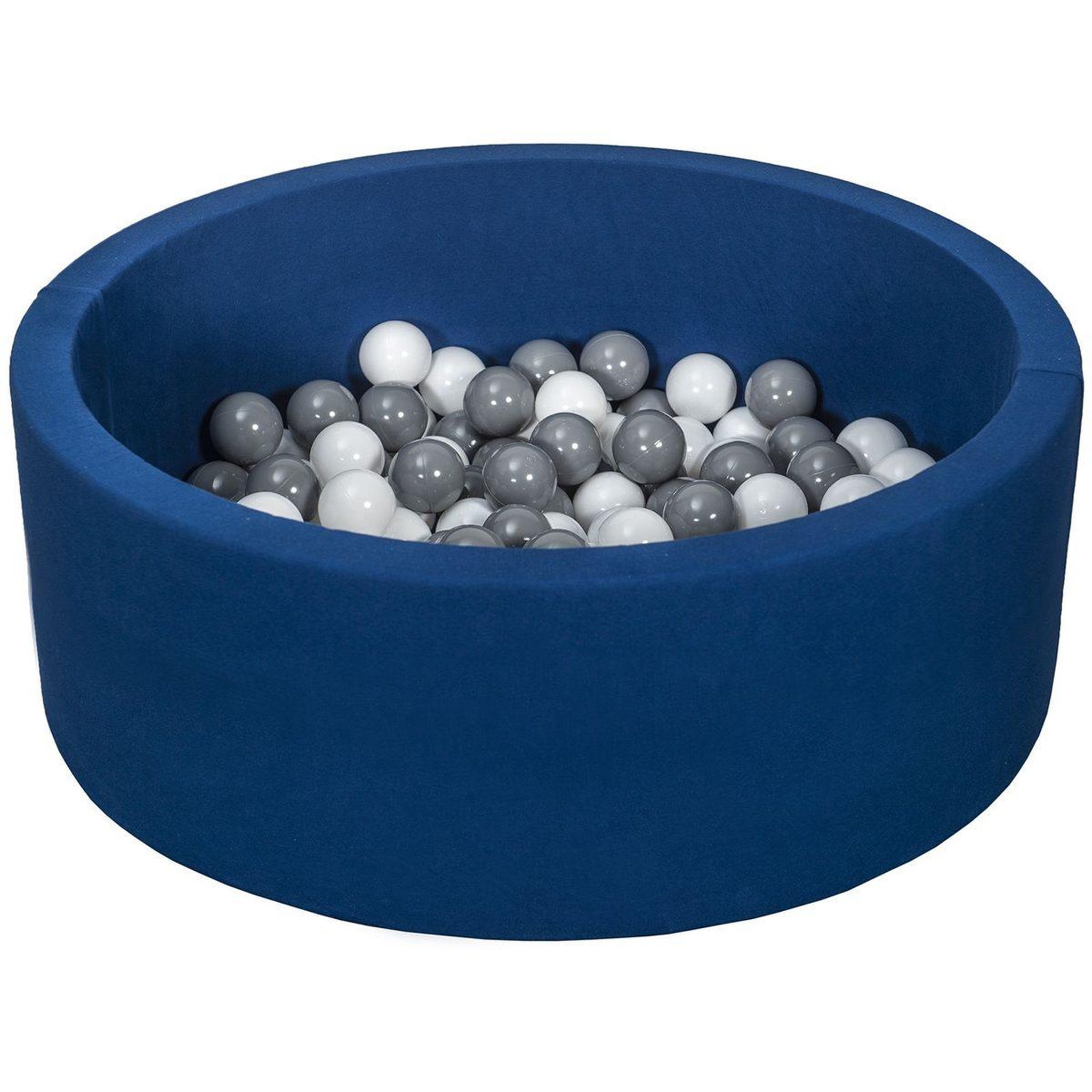 VELINDA Piscine à balles aire de jeu + 150 balles bleu marine blanc,gris