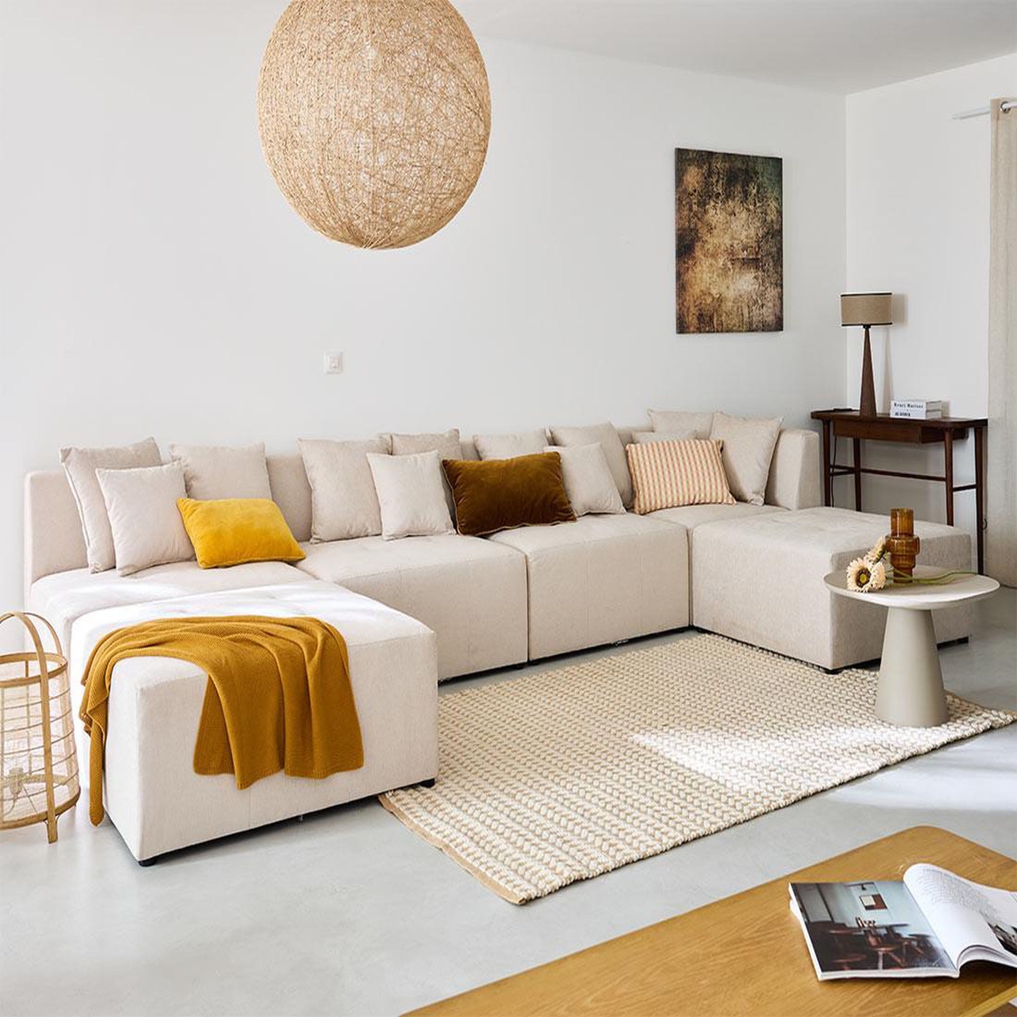 Voir la diapositive 3 : LISA DESIGN Amalfi - pouf modulable - en tissu