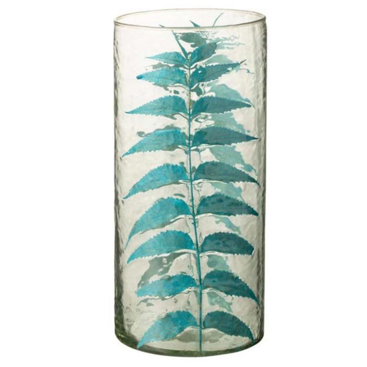 Paris Prix Vase Design en Verre  Feuille  30cm Bleu
