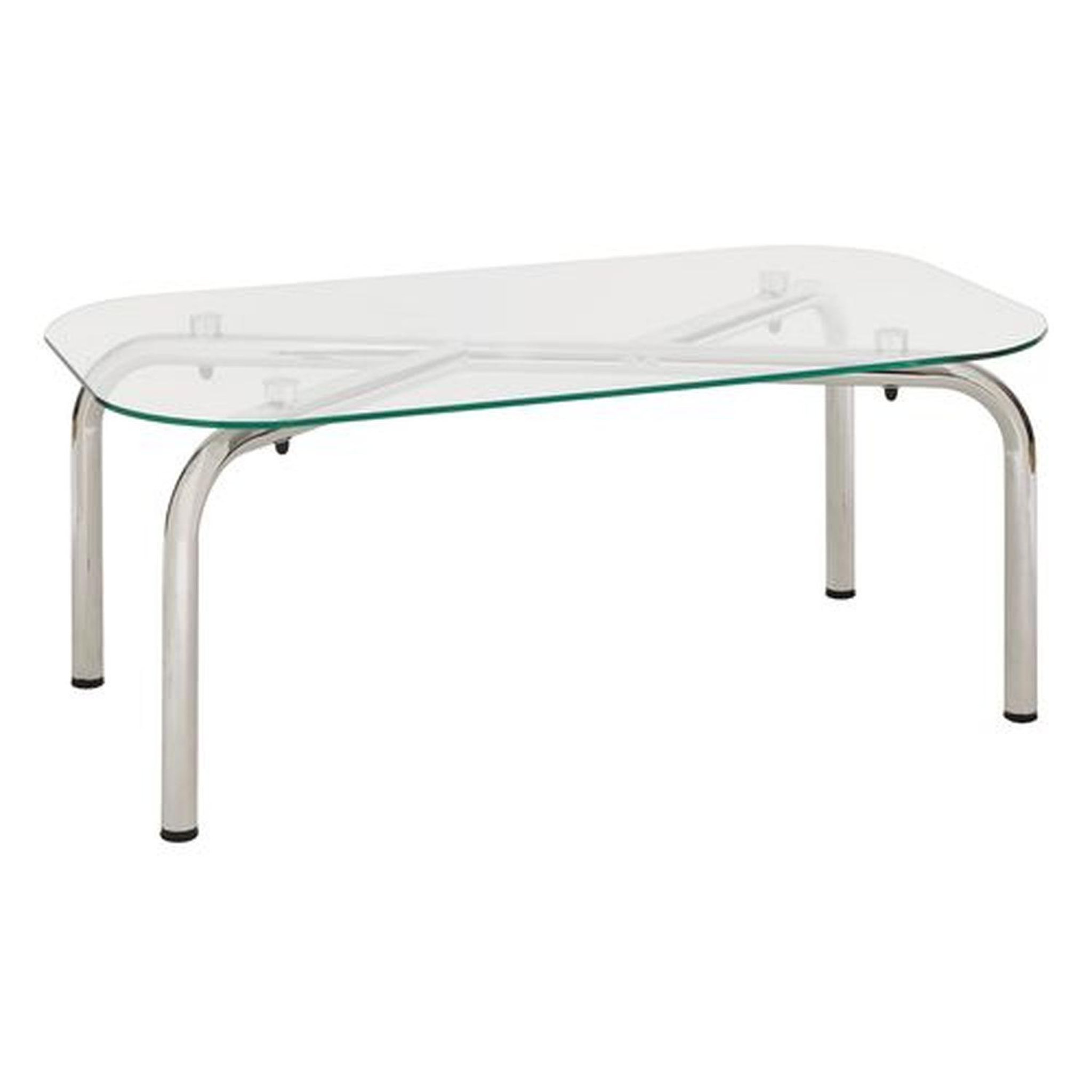 ATMOSPHERA Table basse en verre et métal chromé hecate