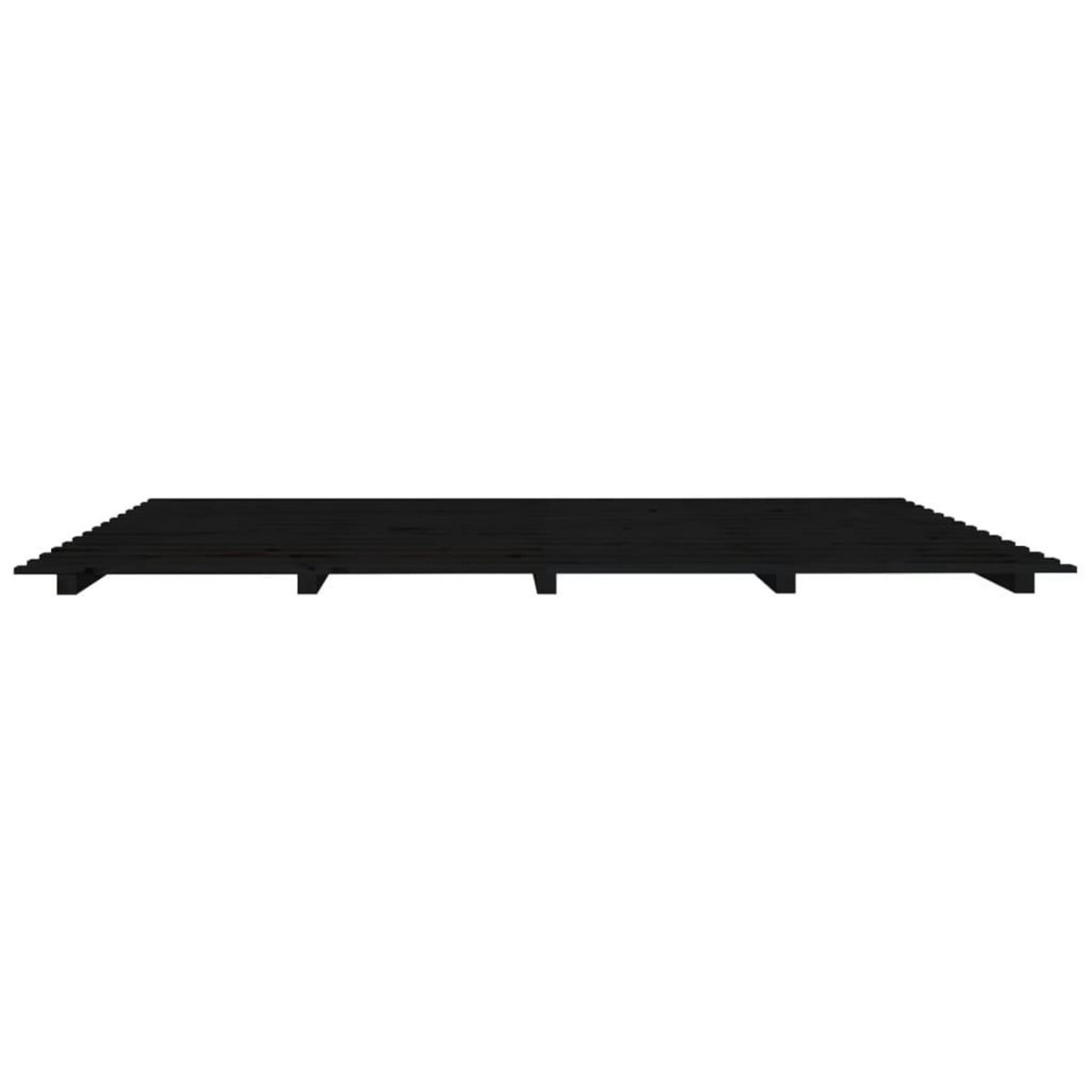 VIDAXL Cadre de lit sans matelas noir 160x200 cm bois massif de pin