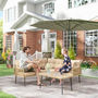 Voir la diapositive 2 : OUTSUNNY Ensemble salon de jardin d'angle 5 places avec table basse et coussins beige résine tressée effet rotin