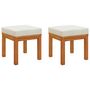 Voir la diapositive 2 : VIDAXL Tabourets de jardin et coussins lot de 2 Acacia solide