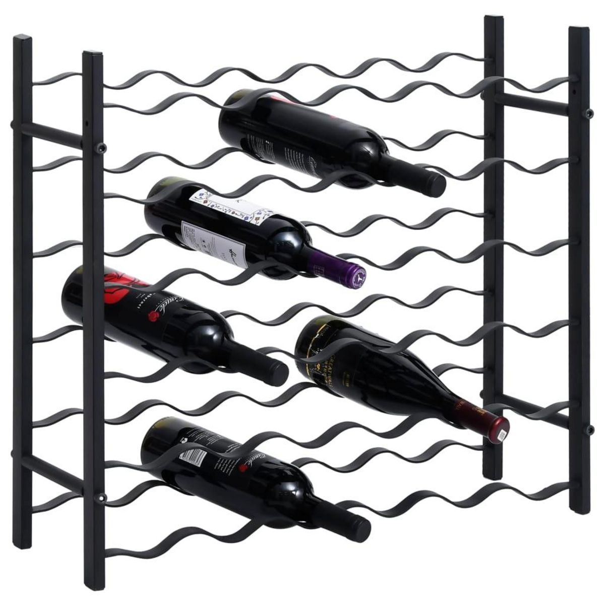 VIDAXL Casier a bouteilles pour 36 bouteilles Noir Fer