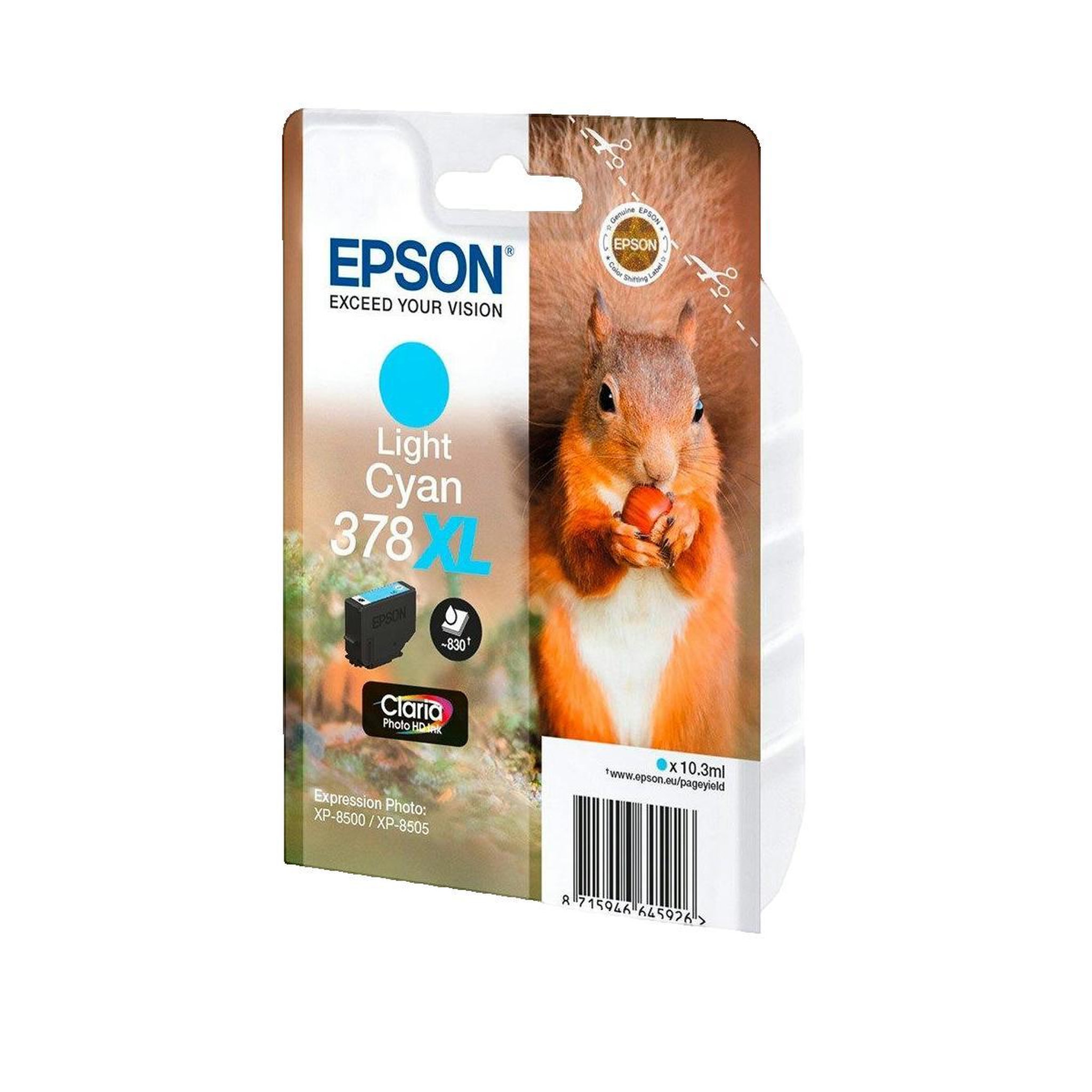 Voir la diapositive 2 : Epson Cartouche XL Epson Squirrel 378XL Cyan Clair