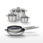 ELO Lot de 2 Poêles 28/32 cm et 3 Faitouts 12/14/24 cm Elo Profi Therm Platinum