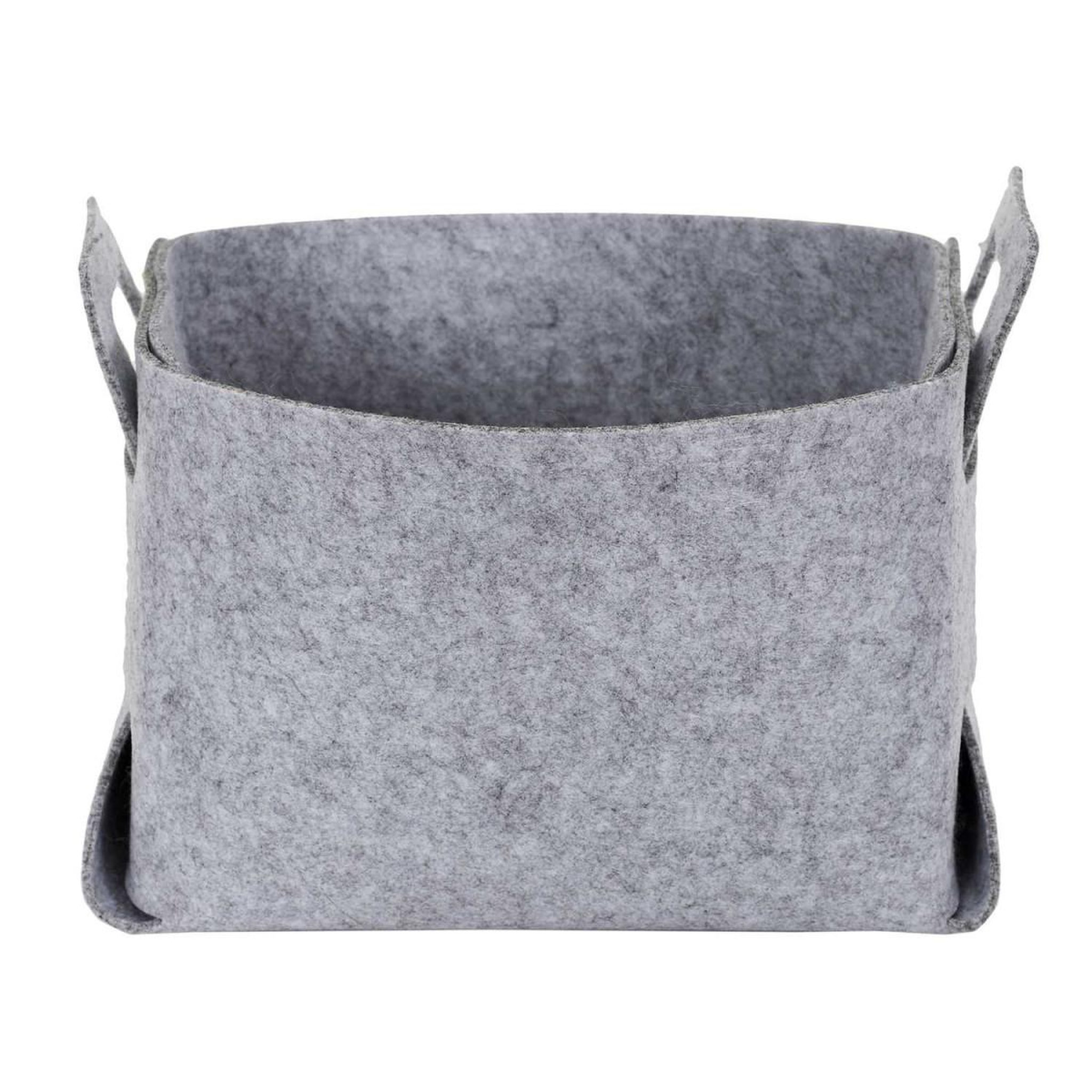 Voir la diapositive 3 : The Home Deco Factory Lot de 3 boîtes de rangement  feutrine  49cm gris