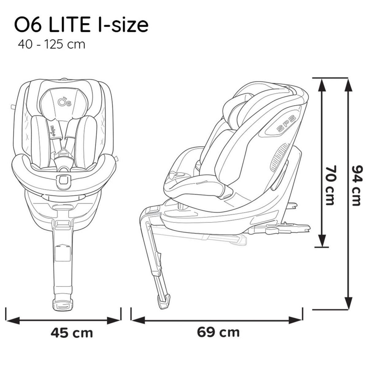 NADO X MIGO Siège auto i-Size O6 40-125 cm - Nado x Migo - coloris noir