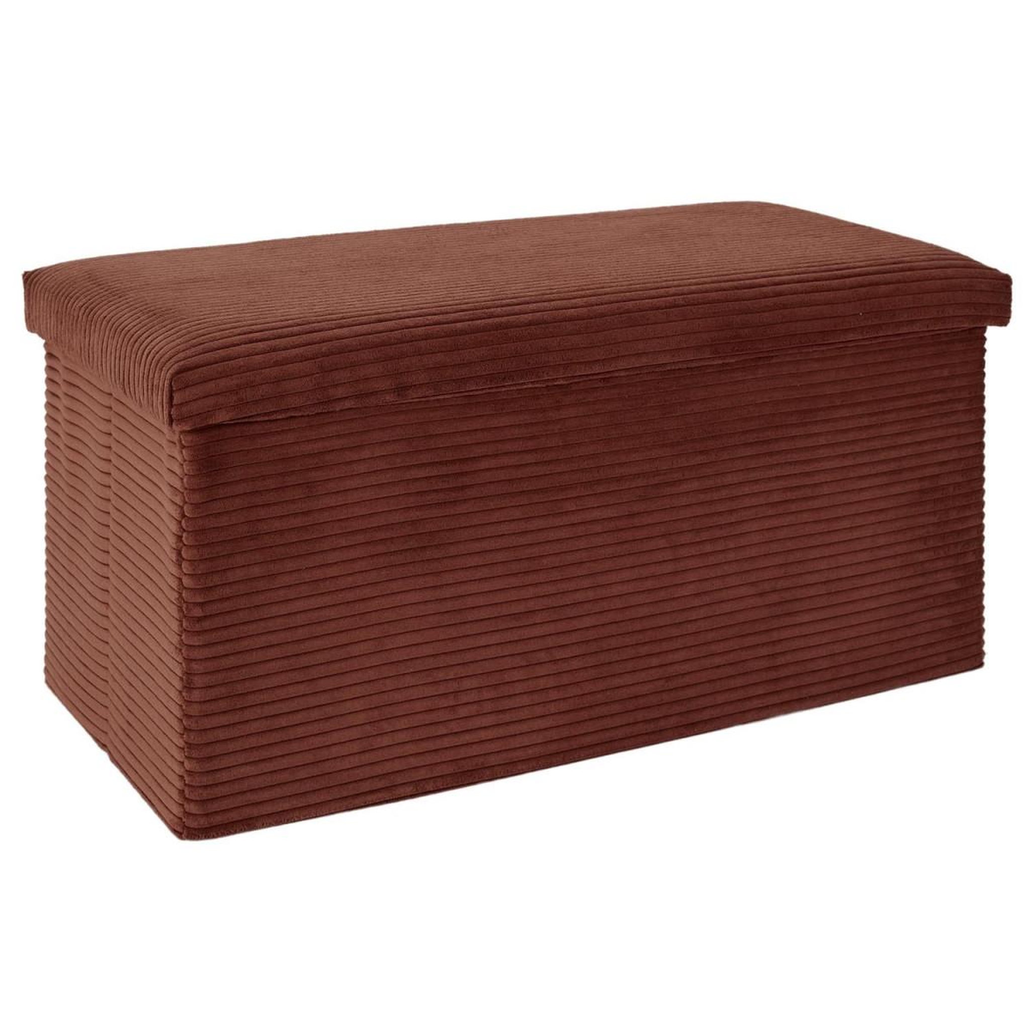 The Home Deco Factory Banc coffre pliable côtelé  scott  76cm terracotta