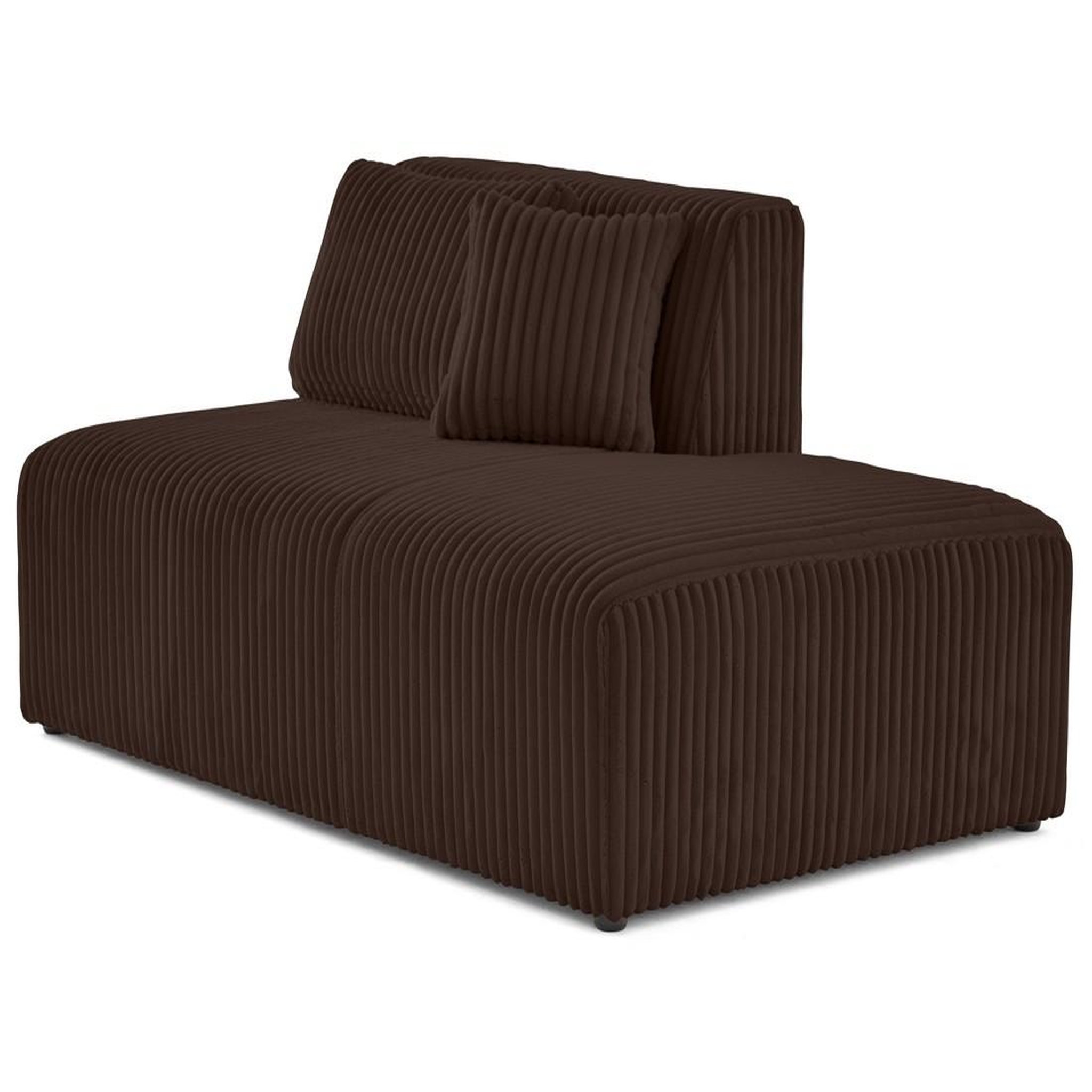 LISA DESIGN Victoire - module d'assise droit en velours côtelé grosses côtes. Coloris disponibles : Marron