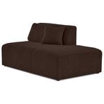 LISA DESIGN Victoire - module d'assise droit en velours côtelé grosses côtes. Coloris disponibles : Orange, Marron