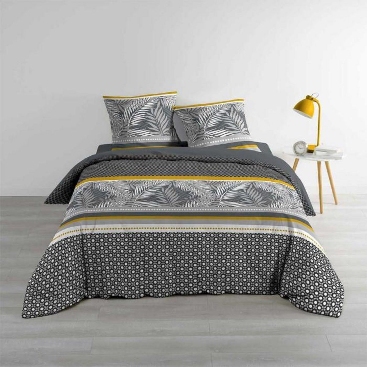 Paris Prix Housse de Coussin à Motifs  Hazel  45x45cm Gris