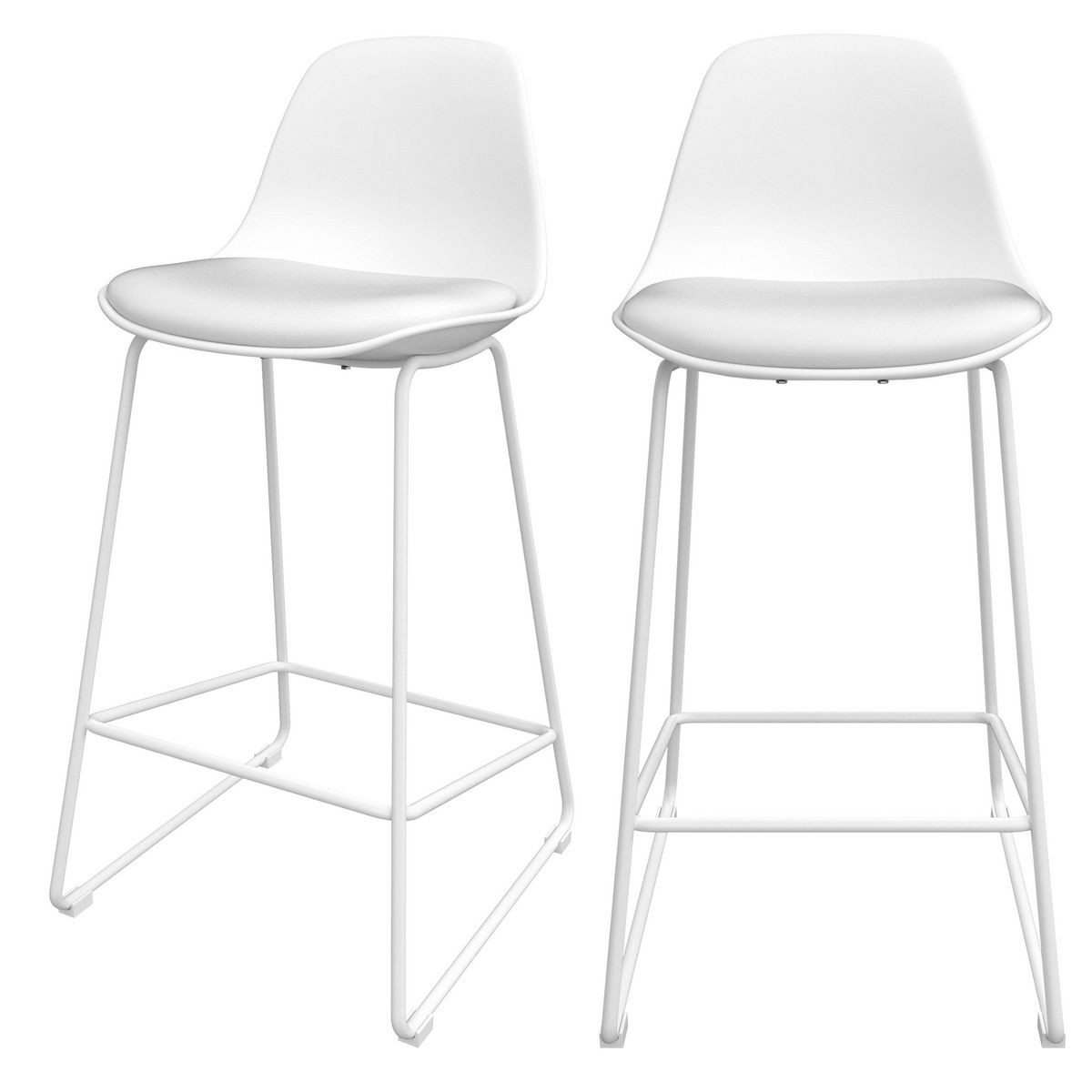 Rendez vous déco Lot de 2 chaises pour îlot central 65 cm blanches - Leni