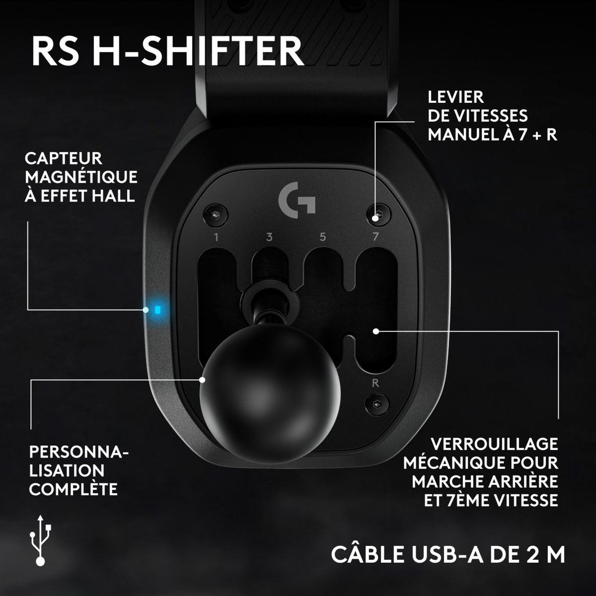 Voir la diapositive 5 : Logitech Levier de vitesses rs h-shifter - black direct drive