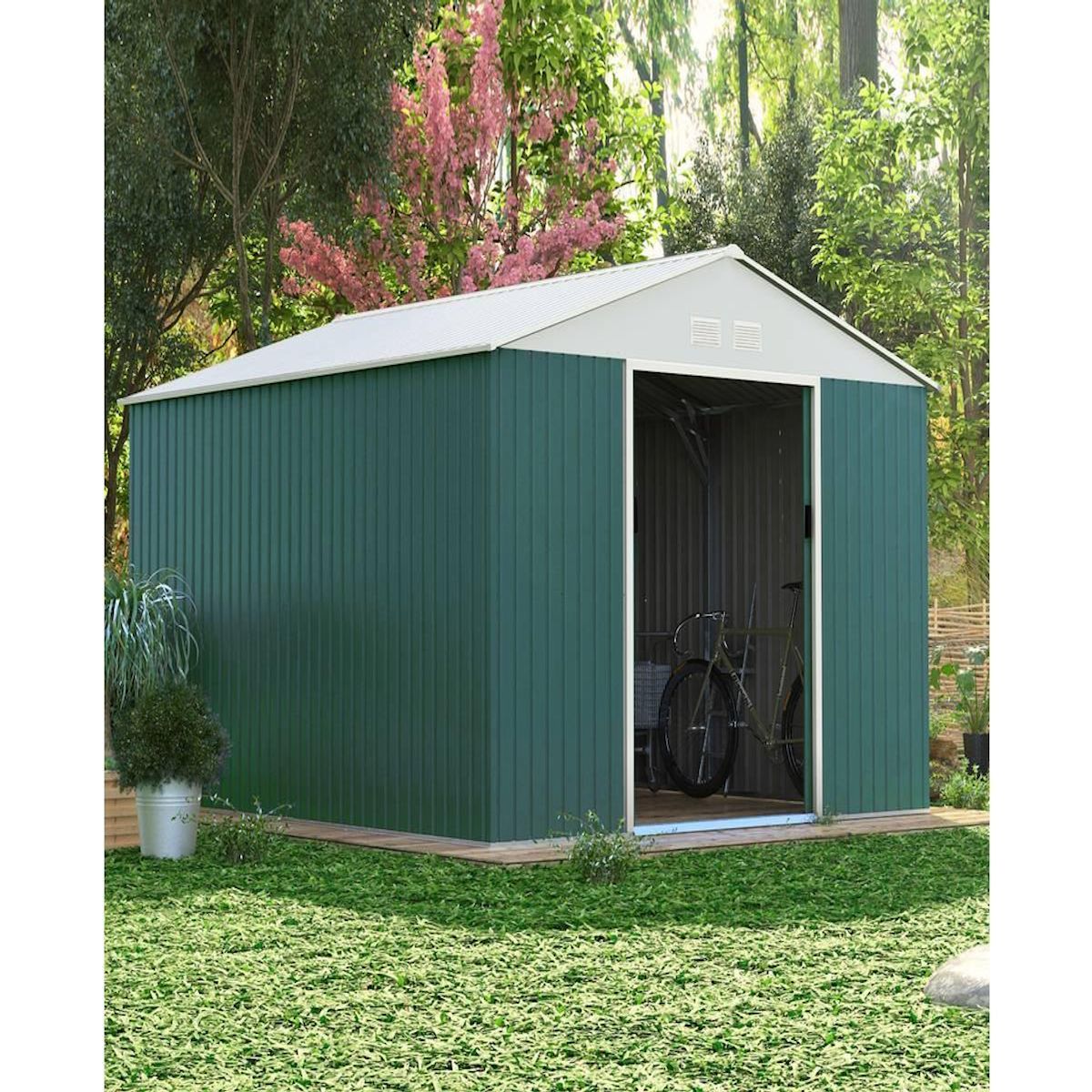 Habitat et Jardin Abri de jardin métal  Rosas  - 10,85 m² - Vert