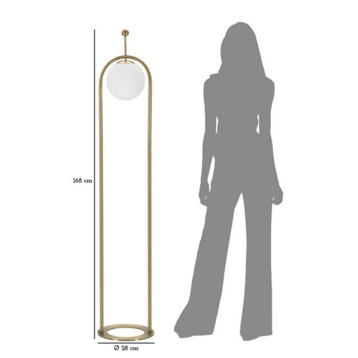 Paris Prix Lampadaire Design Arc  Luci  168cm Blanc & Or