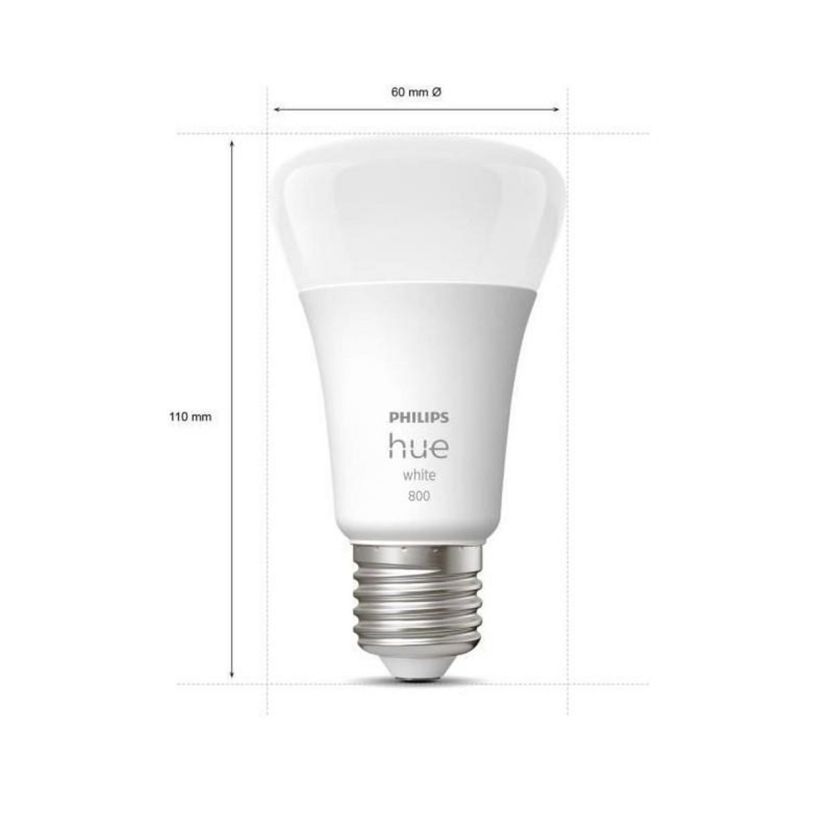 PHILIPS HUE PHILIPS Hue White Ampoules LED connectees E27 - Compatible Bluetooth pack de 2