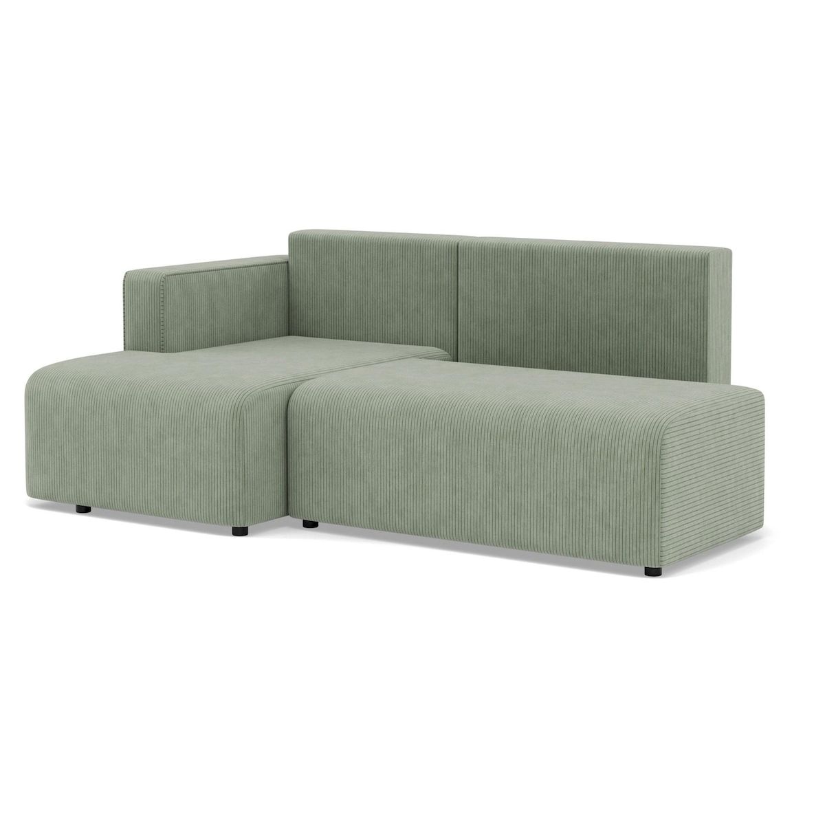 BEST MOBILIER Topaze - canapé d'angle gauche 4 places convertible avec coffre en velours côtelé