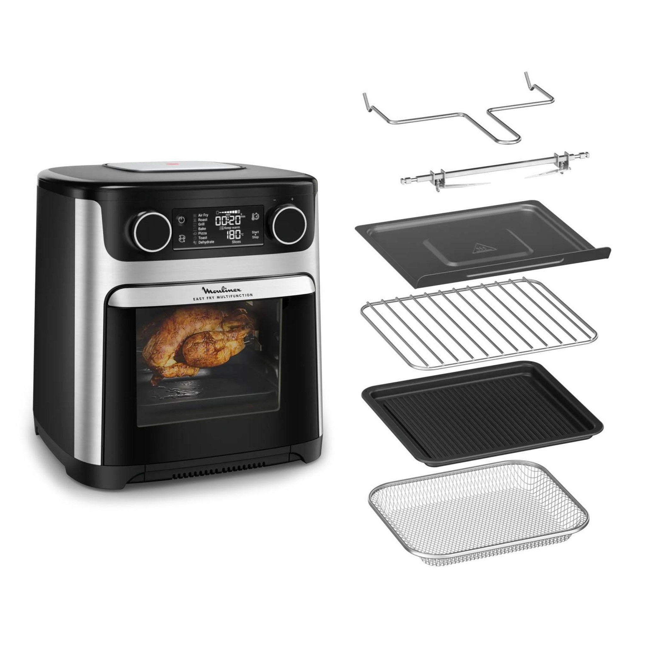 Voir la diapositive 2 : MOULINEX Moulinex easy fry multifunction al556df0 friteuse unique 15 l autonome friteuse d'air chaud noir, acier inoxydable