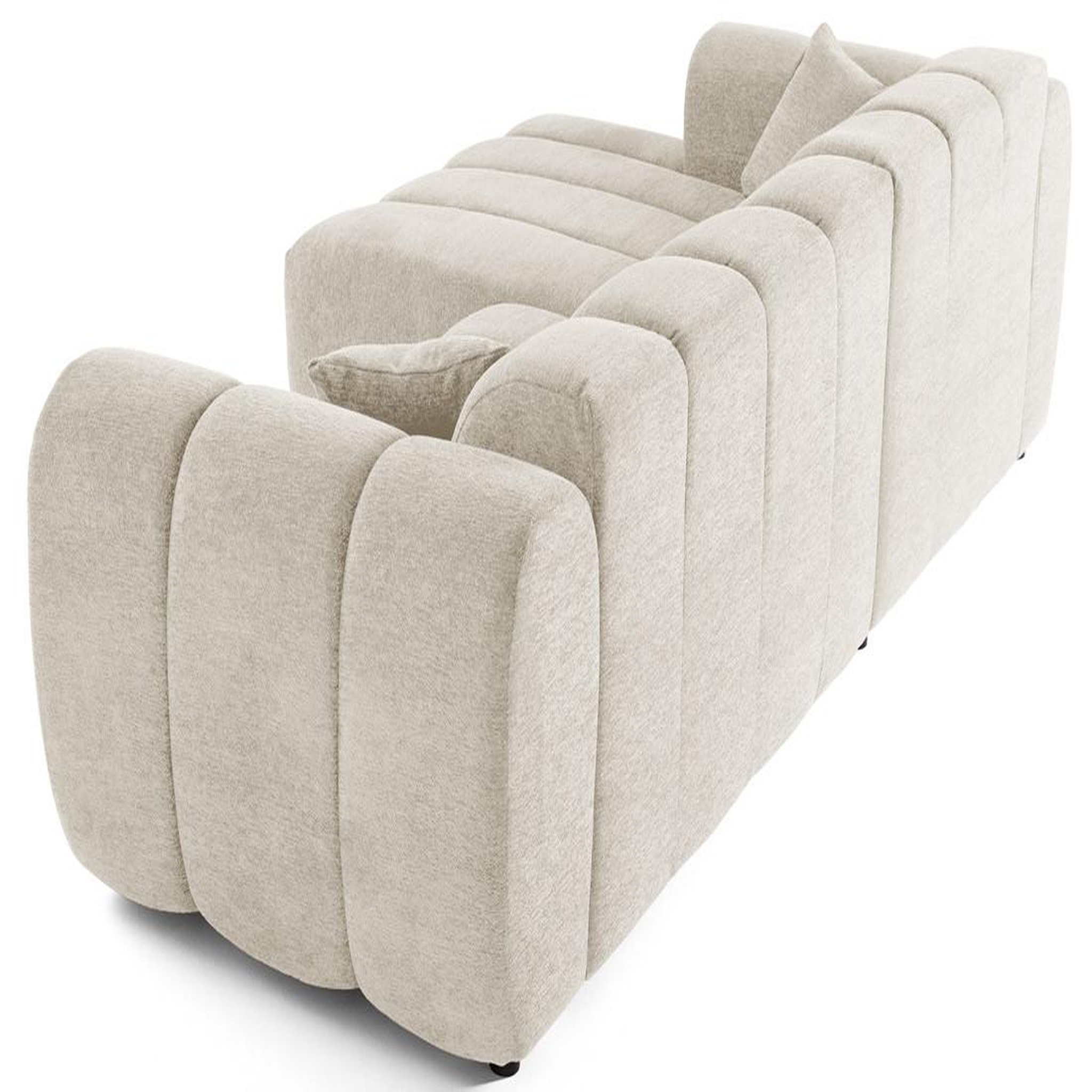 Voir la diapositive 6 : LISA DESIGN Curtis - canapé d'angle gauche 4 places en tissu texturé