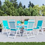 VIDAXL Coussins de chaise a dossier haut lot de 6 turquoise tissu
