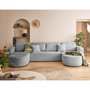 Voir la diapositive 1 : BEST MOBILIER Miro - canapé panoramique en u 7 places - convertible avec coffre - en velours texturé