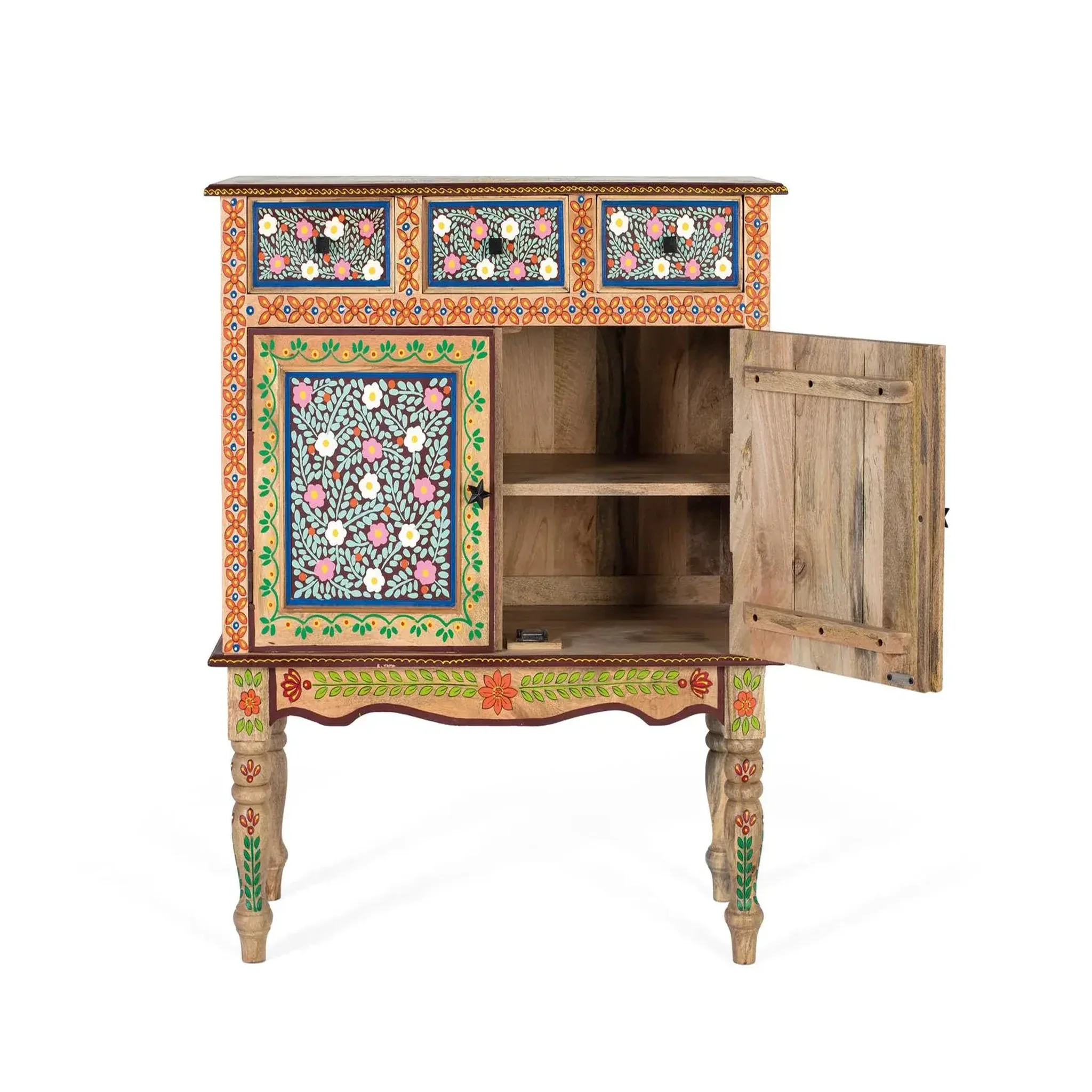 Voir la diapositive 3 : GINER Y COLOMER SL Commode en bois de manguier 90 cm style artisanal ethnique