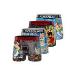 FREEGUN Lot de 4 boxers homme Asterix. Coloris disponibles : Bleu