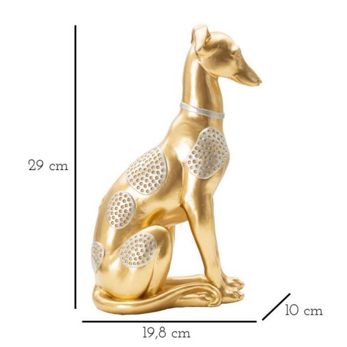 Paris Prix Statuette Design en Résine  Chien Assis  29cm Or