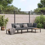 Voir la diapositive 1 : VIDAXL Salon de jardin 3 pcs avec coussins noir aluminium