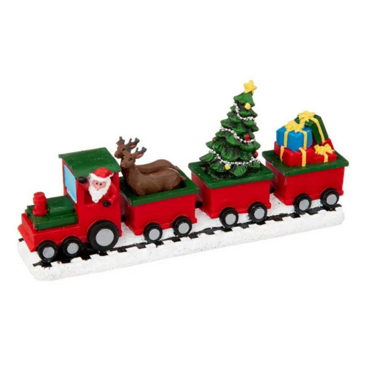 FEERIC LIGHT & CHRISTMAS Accessoire Village de Noël  Train Père Noël  14cm Multicolore