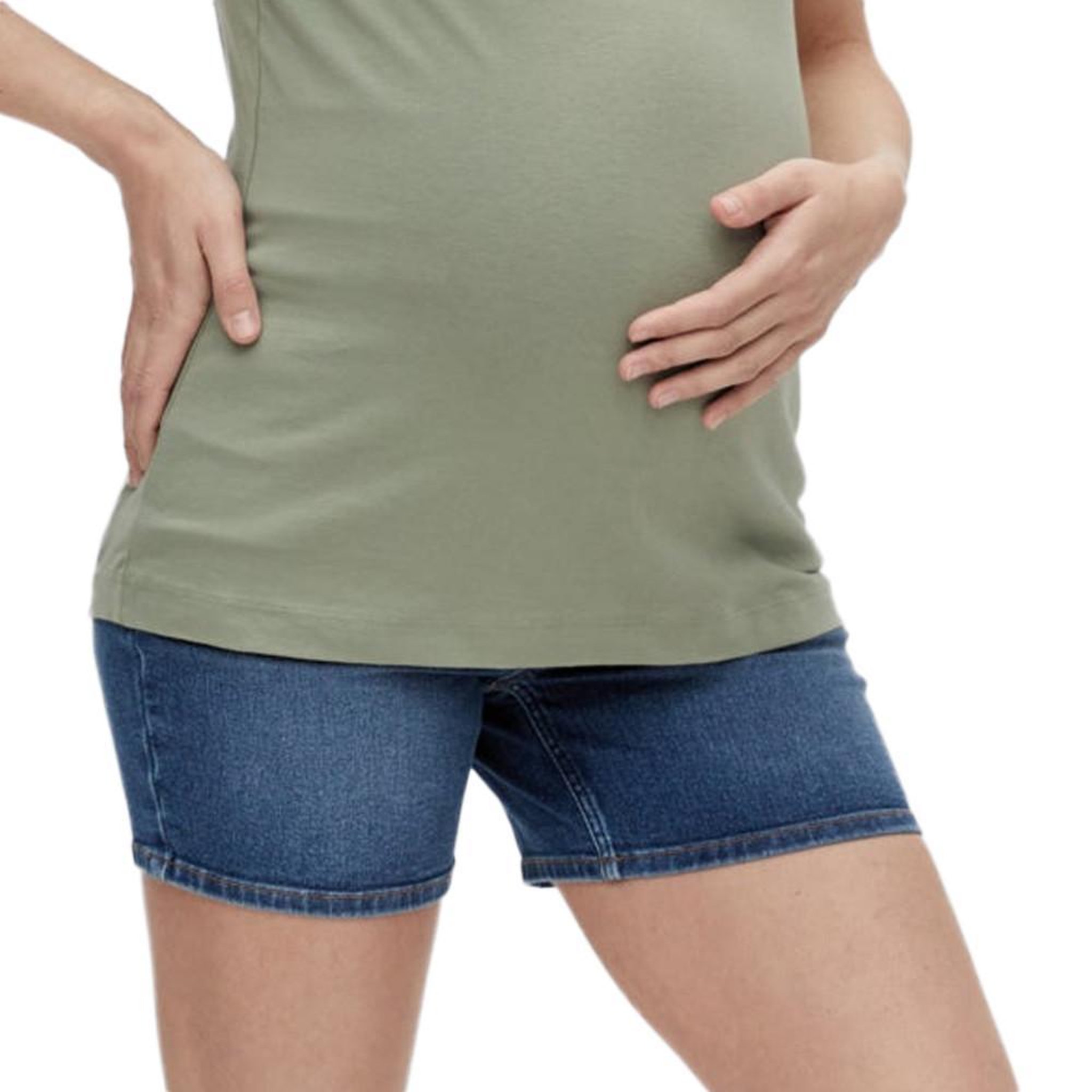 Voir la diapositive 2 : MAMALICIOUS Short de grossesse en jean bleu femme mamalicious lamy