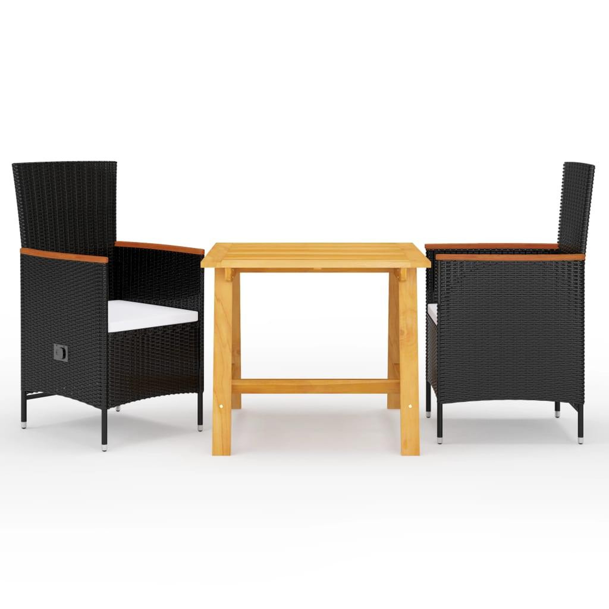 VIDAXL Ensemble a manger de jardin 3 pcs Noir