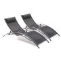 Voir la diapositive 1 : DCB GARDEN Lot de 2 bains de soleil - Aluminium et textilène - Noir