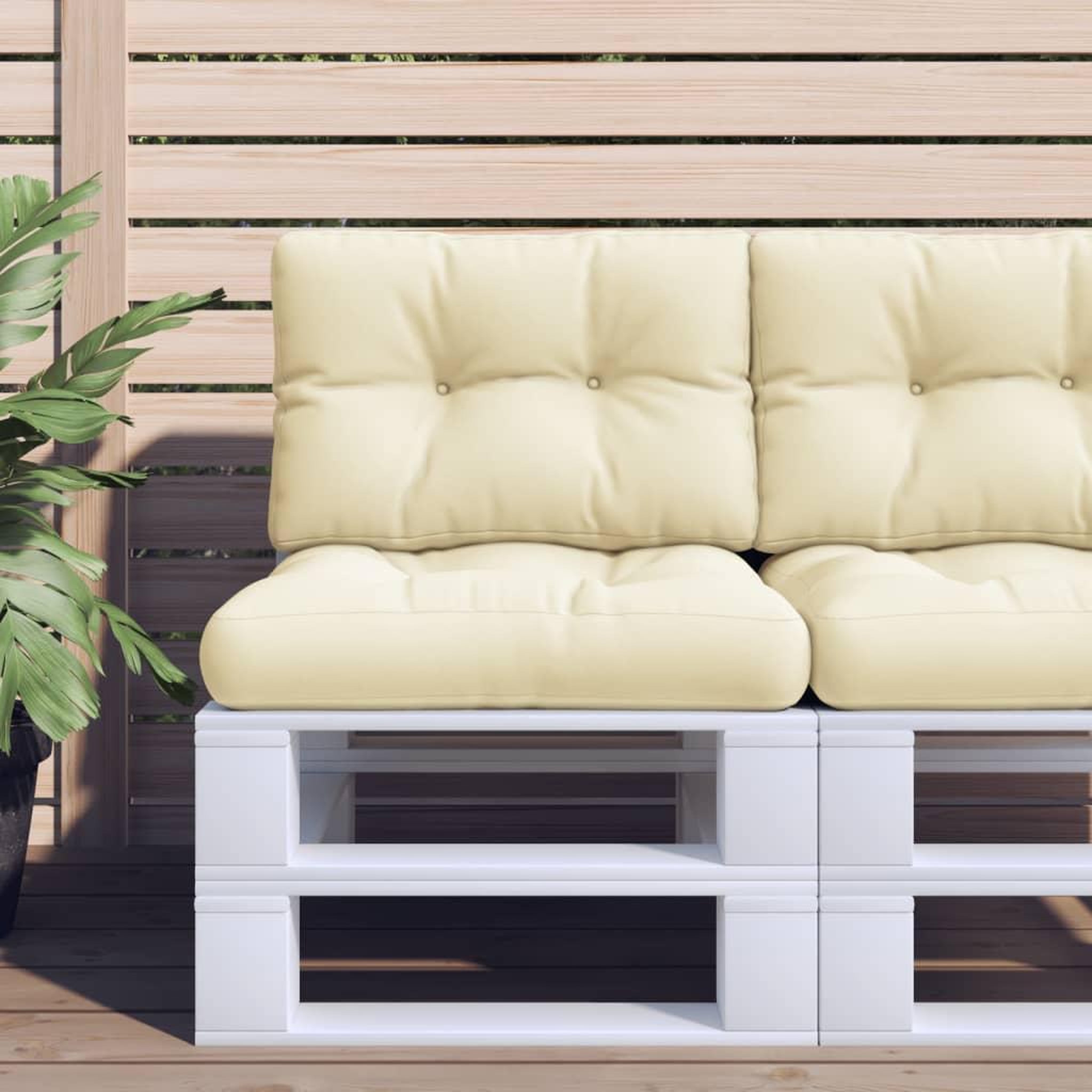 VIDAXL Coussin de palette creme 50x40x12 cm tissu