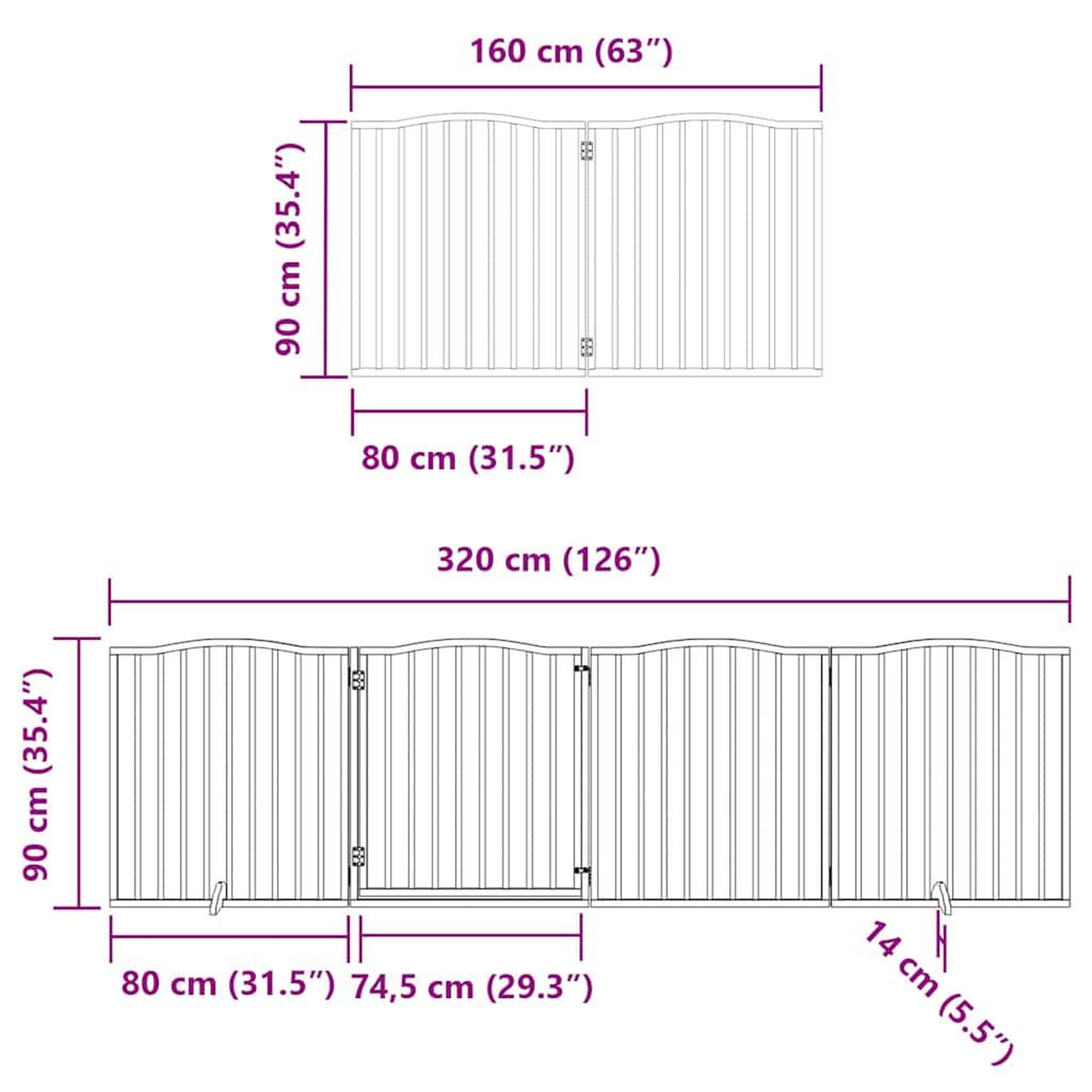 Voir la diapositive 6 : VIDAXL Barriere pour chien avec porte pliable 6 panneaux bois peuplier