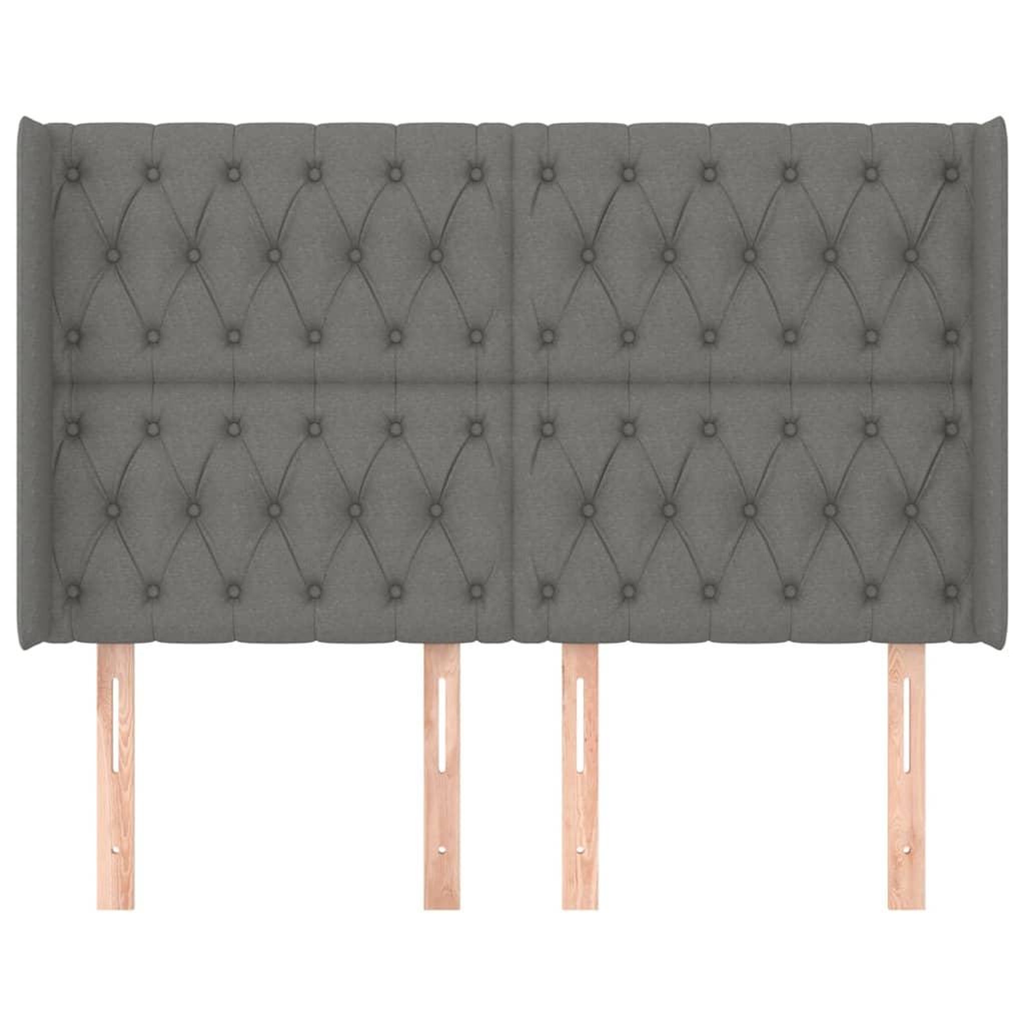 Voir la diapositive 3 : VIDAXL Tete de lit avec oreilles Gris fonce 163x16x118/128 cm Tissu