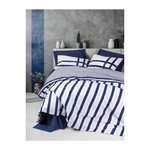 GENERIQUE Parure de lit - 129CTN64487 - 1 housse de couette 220 x 240 cm + 2 taies d'oreiller 60 x 60 cm - 100% coton ranforcé - Bleu