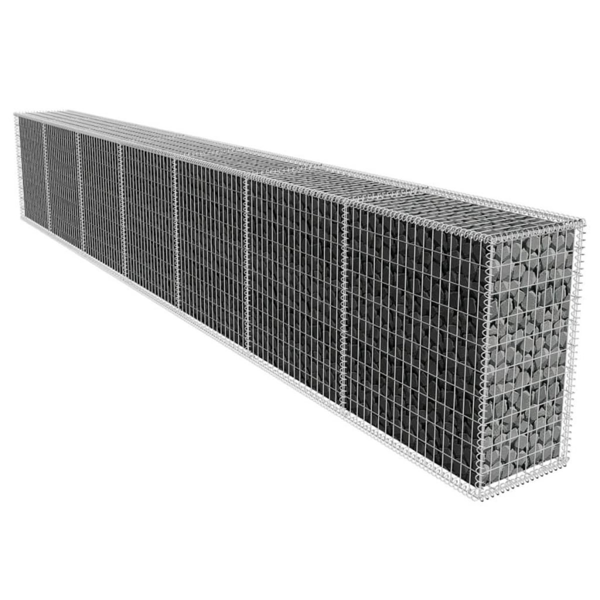 VIDAXL Mur en gabion avec couvercle Acier galvanise 600x50x100 cm