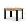 Voir la diapositive 6 : BEST MOBILIER Donnely - table à manger extensible - effet bois et noir - 4 à 8 personnes