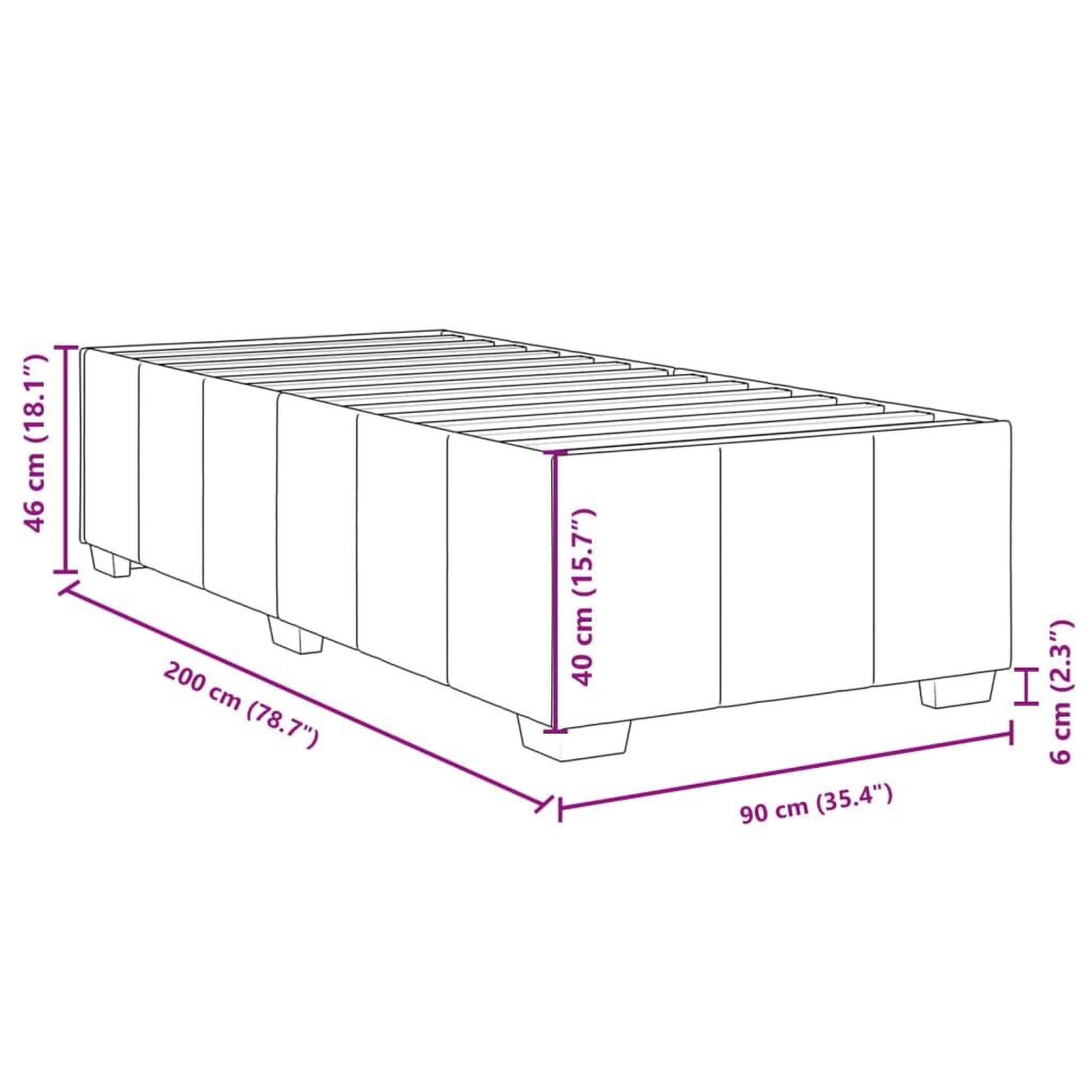 Voir la diapositive 6 : VIDAXL Cadre de lit sans matelas taupe 90x200 cm tissu