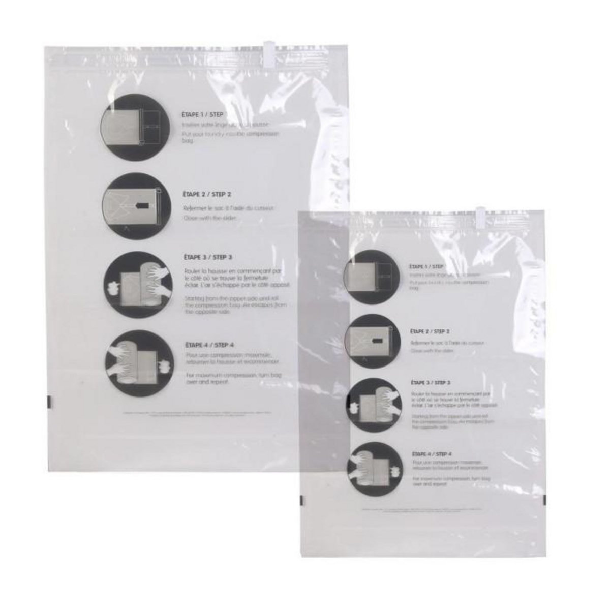 Paris Prix Lot de 2 Housses Vide Air  Transport  40x60cm Transparent