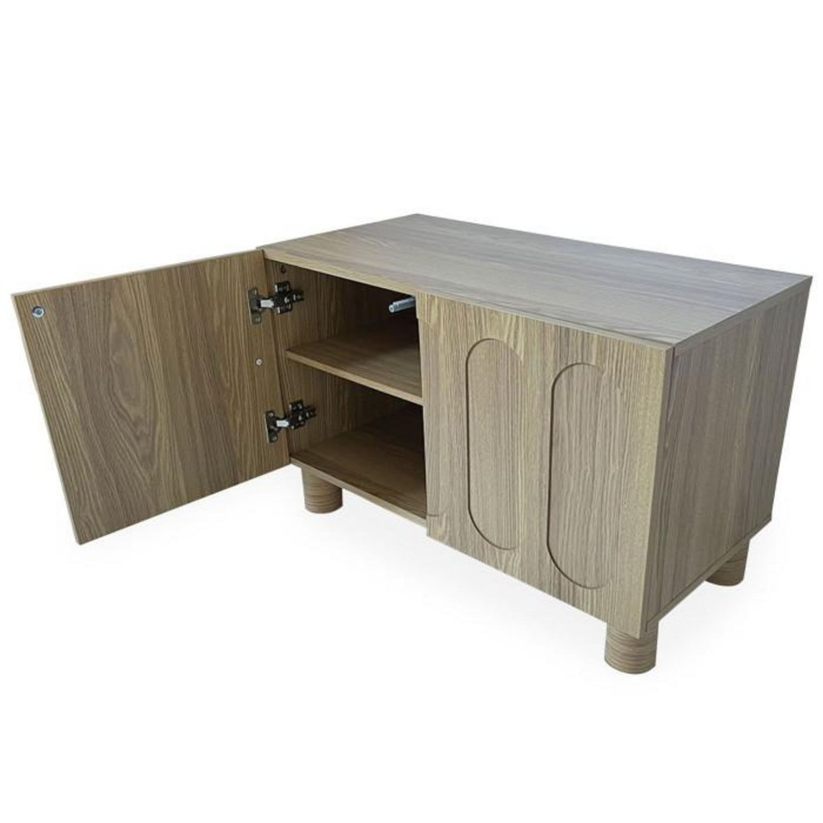 Paris Prix Buffet 2 Portes Sculptées  Phillip  80cm Chêne Grisé