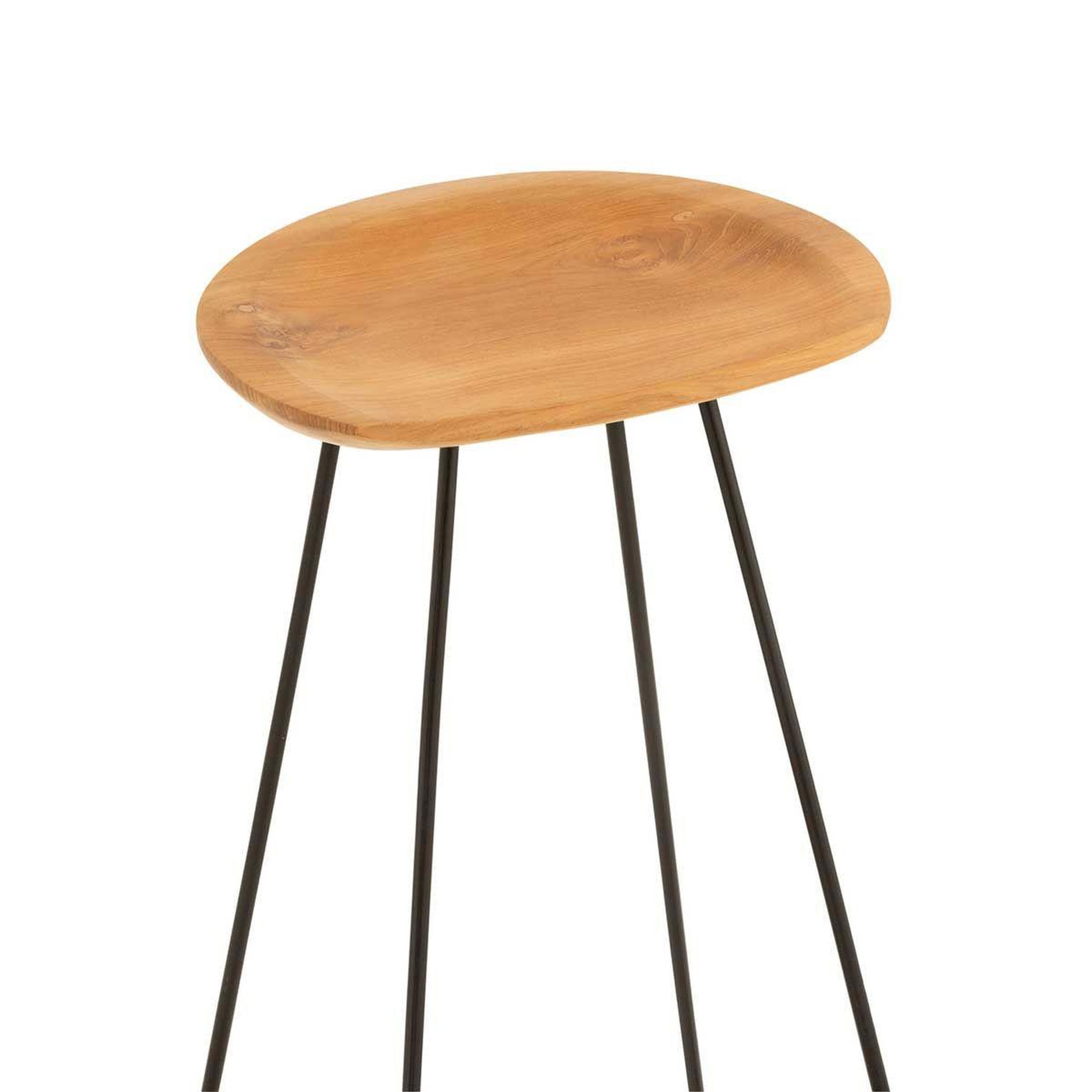 Voir la diapositive 6 : J-LINE Chaise de bar en teck  scanda  77cm naturel & noir
